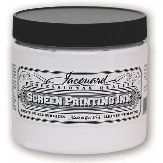 Tinta Profissional para Serigrafia Jacquard, Solúvel em Água, Pote de 16oz, Branco Super Opaco (119)