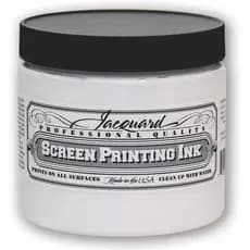 Tinta Profissional para Serigrafia Jacquard, Solúvel em Água, Pote de 16oz, Branco Super Opaco (119)