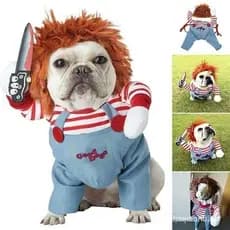 Roupa De Cachorro Gato De Estimação Engraçada Chucky Deadly Doll Cosplay Festa De Fantasia
