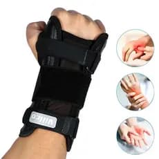 Cinta De Pulso De 3 Alças Com Tala De Metal-Suporte Para Alívio Da Dor Artrite Tendinite Do Túnel Carpo