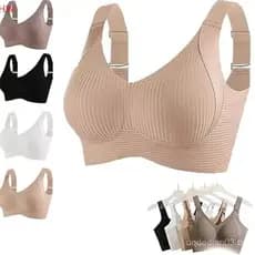 2025 Roupa Íntima Feminina Sem Costura Estilo Fino Seios Grandes Pequenos Fio Plus Size Sutiã Removível E Anti-Flacidez