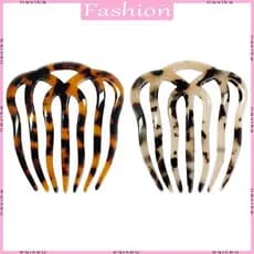 NA Minimalista Francês Torção Cabelo Pente Lateral Oco Para Fora Ondulado 7 Dentes Acetato Antiestático Hairpin Tartarug