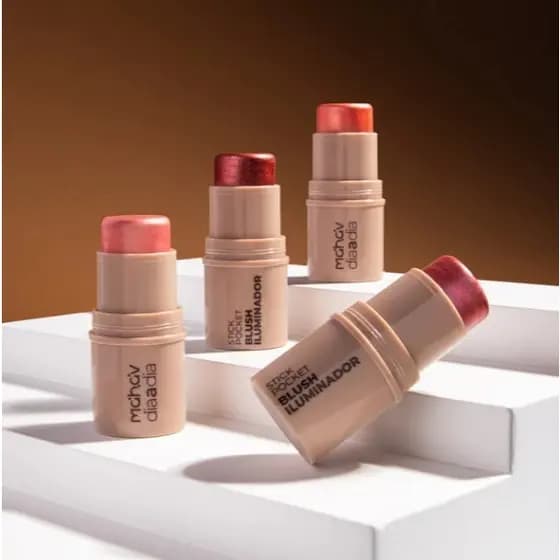 Blush Iluminador Stick Pocket Multifuncional Dia A Dia Mahav