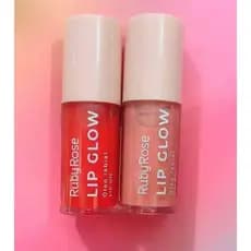 Kit Lip Gloss Óleo Labial Ruby Rose Hidratante Brilho Intenso 2 Cores