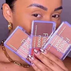 Paleta Trio Ruby Rose Feels Mood Contorno Blush Iluminador Alta Pigmentação Efeito Profissional