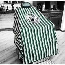 Capa De Corte Microfibra Cabeleireiro Barbeiro Verde Branca   Listra Feicho Americano
