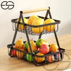 Fruteira de Mesa ou Cesto Multiuso Cesta de metal portátil Organizador para Casa Cozinha Escritório