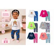 Kit 4 ou 2 Peças Conjunto Bebê Menina Infantil Blusa e Legging Estampado Inverno 1 e 2 Anos