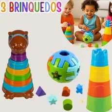 Brinquedos Educativos Bebê Sensorial Didático Cubo Empilhável Pedagógico Encaixe Capivara