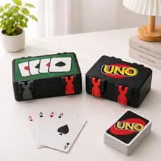Kit Organizador de Cartas Uno e Baralho Caixa Porta Proteção Case