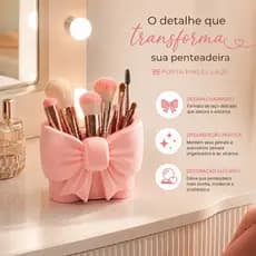 Porta Pincel Laço Organizador de Maquiagem Decorativa Porta Canetas