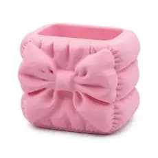 Porta Pincéis Canetas Almofada Laço Elegante Decorativo Multiuso Delicado Organização de Mesa