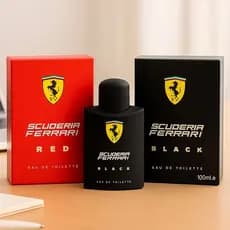 Kit De 1 até 2 Perfume Ferrari Black e Red Masculino 100ml EDT Importado Longa Duração