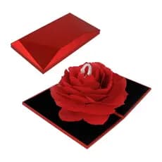 Caixa Porta Anel Aliança Rosa 3d Vermelha Estojo Surpresa Namoro Casamento Noivado