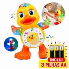 Pato Dançarino Brinquedo Pilhas Patinho Dançante Musical Luz Som Movimento Infantil Criança