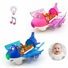 Avião Maluco Brinquedo Infantil Musical Gira 360 Luz Som 360 Bate e Volta Criança