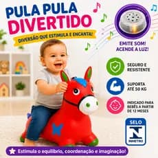 Cavalinho Upa Upa Pocotó Inflável Pula Pula Com Som Musical Led Bebê Infantil INMETRO