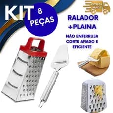 RALADOR COM 18CM + PLAINA DE QUEIJO COM COM 21CM DE AÇO INOX RALADOR DE QUEIJO PLAINA DE QUEIJO