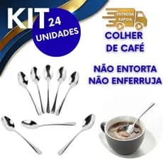24 COLHERES DE CAFÉ COM 9CM DE AÇO INOXIDÁVEL COLHER DE CAFÉ RESISTENTE E DURÁVEL IDEAL PARA O CAFÉ