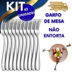 KIT 42 GARFOS NÃO ENTORTA GARFO DE AÇO INOX 18CM RESISTENTE E DURÁVEL TALHER INOX USO DIÁRIO