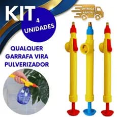 4 PULVERIZADOR DE GARRAFA PET 29CM BORRIFADOR MANUAL PARA JARDINAGEM LIMPEZA PRÁTICO E VERSÁTIL