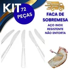 72 FACAS DE SOBREMESA CORTA BOLO FRUTAS DOCES E LANCHES MESA POSTA AÇO INOX RESISTENTE