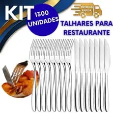 JOGO DE TALHERES GARFO FACA PARA CHURRASCO 1300 PEÇAS RESTAURANTE COZINHA BUFFET