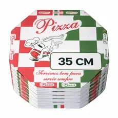 Caixas De Pizza N° 35 Oitavada, Branco, Reforçada e Profissional -  Pacote com 25 Unidades