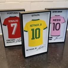 Quadro Decorativo Camisa Futebol Personalizada | Nome e Número | Presente Aniversário