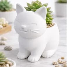 Vaso de Gato para Suculentas | Vaso Gatinho Decorativo | Vaso Fofo para Plantas