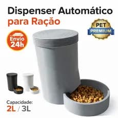 Dispenser Automático para Ração Pet 2L  | Pote Alimentador para Gato e Cachorro | Recipiente com Reservatório
