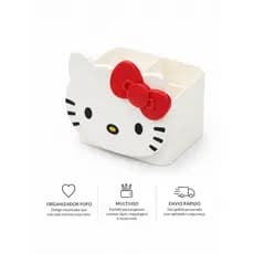 Organizador de Mesa Gatinha Hello kitty Porta Caneta Maquiagem Escova Decoração Fofa