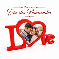 Porta Retrato Love Personalizado Com Foto Presente Dia dos Namorados Decoração Romântica Casal