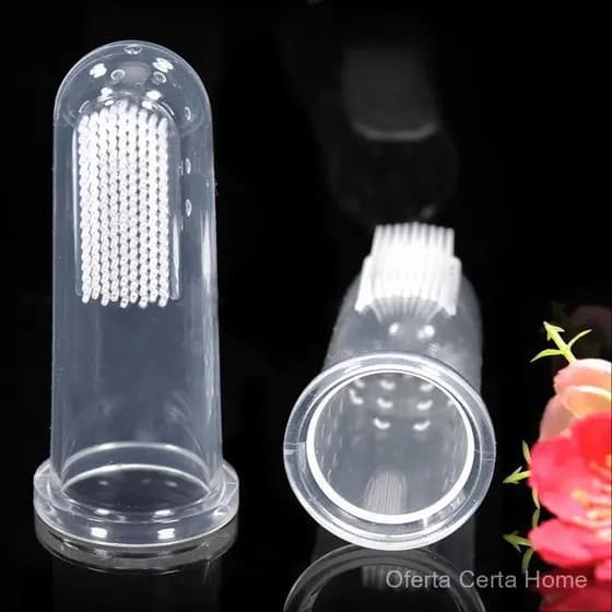 ⭐ Escova de dentes de dedo para cães e gatos para limpeza e cuidado oral de animais de estimação, escova de silicone tra