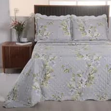 Kit Colcha Cobre Leito Solteiro Casal Queen King Estampado Dupla Face Percal 150 Fios Aba Americana