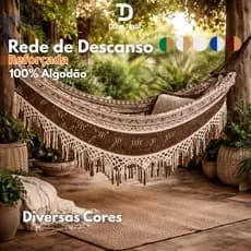 Rede De Descanso Casal Luxo Indiana Reforçada 4.5m 100% Algodão Várias Cores