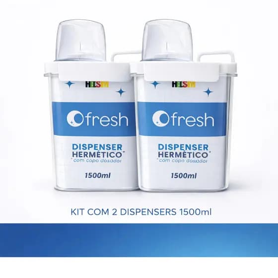 Dispenser para Sabão em pó  amaciente etc com copo dosador/tampa hermética