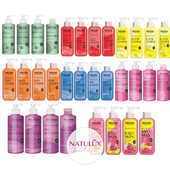 Kit Skin Care Tratamento Facial 4 Produtos Para o Rosto Pele Seca | Oleosa | Senssivel - Rhenuks