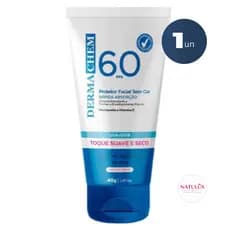 Protetor Solar Facial FPS 60 Sem Cor Toque Seco Anti Oleosidade Dermachem 40g