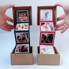 Caixinha Bianca - Cascata de fotos personalizada