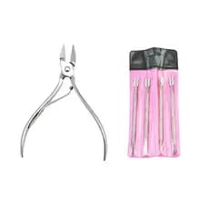 1/2/3/4  de Manicure: Alicate de Unha Aço Inoxidável + Tesoura – Ideal para Cuidado em Fendas de Unhas