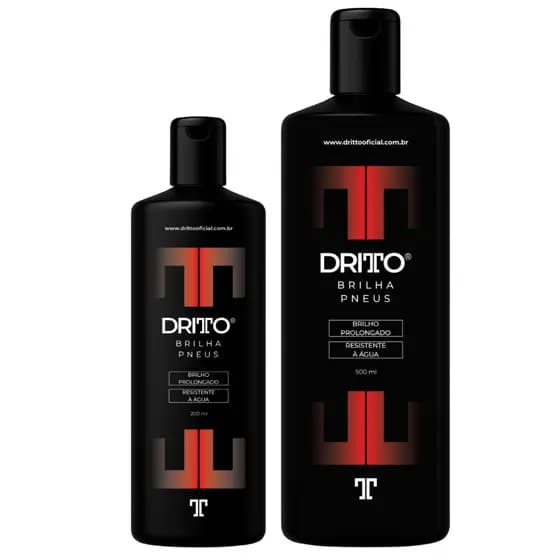 Pretinho Brilha Pneus Dritto 200ml ou 500ml – Máximo Brilho Selante Resistente à Água Dura 60 Dias