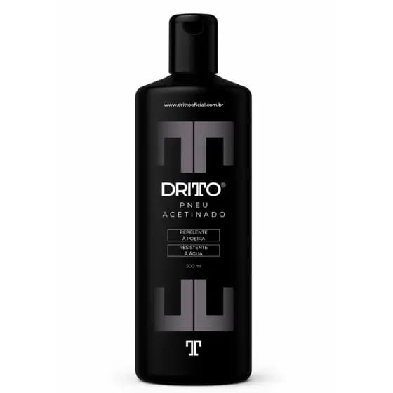 Pneu Pretinho Acetinado Fosco Dritto 500ml – Toque Seco Selante Resistente à Água Dura Até 40 Dias