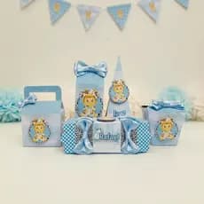Kit 25 Lembrancinhas Personalizadas Eu amo Tetê Menino Festa Infantil Pegue e Monte com Apliques 3D e Laços Decorativos