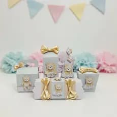 Kit Chá Revelação Neutro - Lembrancinha Personalizada - Aniversário - KIT PEGUE MONTE - KIT 25 Peças - Kit DESMONTADO