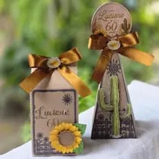 ENVIO RÁPIDO - kit 10 lembrancinhas personalizadas cactos e girassol - Aniversario Cordel