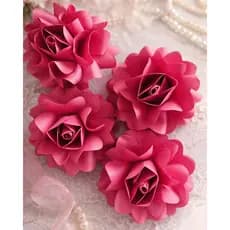 Kit 5 Flores de Papel Rosa - Flor para decoração de topo de bolo, Lembrancinha e arranjos de Papel. ENVIO IMEDIATO