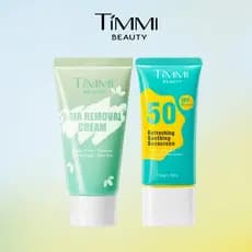 TIMMI BEAUTY Kit Protetor Solar Facial FPS 50 + Creme Depilatório Indolor com Aloe Vera