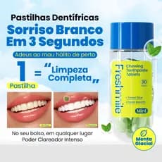 Pastilhas de pasta de dente refrescante Freshmile Tamanho Viagem e Hálito Fresco