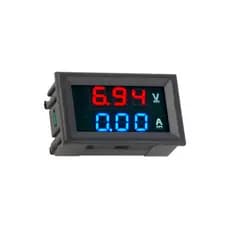 Monitor Amperímetro e Voltímetro Duplo Mostrador DC 0-100V 10A Medidor de Tensão e Corrente